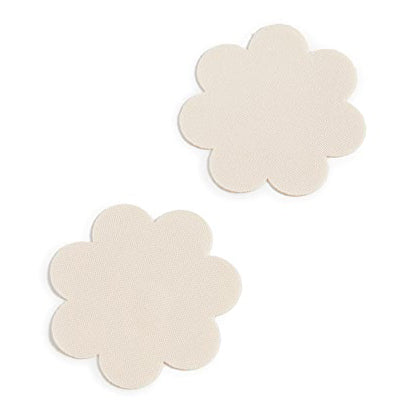 Close up image of just the product. The reusable waterproof petals are beige and shaped like flowers.